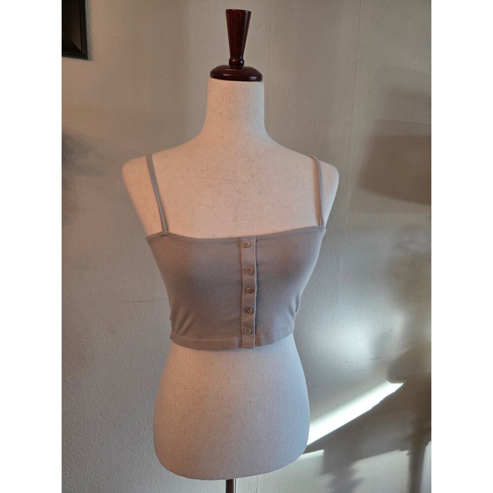 Brandy Melville Tan Cropped Tank Top One Size Loungewear